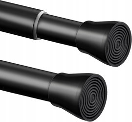 Drążek prysznicowy rozporowy stalowy Venwemong 72-175 x 100 mm Czarny