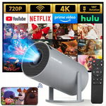PROJEKTOR HY300 2025 NOWA WERSJA 4K WIFI PRZENOŚNY SMART ANDROID TV SZARY