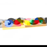 VIGA Drewniana Układanka Klocki Matematyczne Ułamki 10 Klocków Montessori
