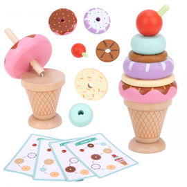 WOOPIE GREEN Drewniane Lody Układanka Montessori Cukiernia 12 el. FSC