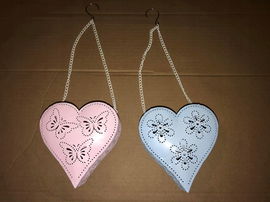 Wiszące świeczniki w kształcie serca 2szt