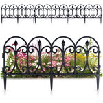 4x Płotek Ogrodowy Plastikowy Czarny Border Palisada Obrzeże Trawnik 240 cm