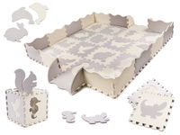 Duża Mata Edukacyjna Piankowa Puzzle Kojec Szara 36 Elementów dla Dzieci