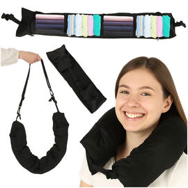 Poduszka Podróżna z Miejscem na Ubrania do Samolotu Turystyczna Rogal 2w1