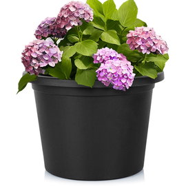 Duża Doniczka Ogrodowa Donica Zewnętrzna Plastikowa Okrągła Czarna 34x24 cm