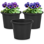 3x Doniczka Ogrodowa Plastikowa Czarna na Rośliny Kwiatki Zioła 14,5x11 cm