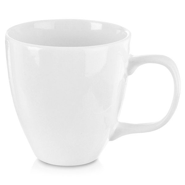 Biały Kubek Porcelanowy do Picia Kawy Herbaty Ziół Napojów Duży 400 ml