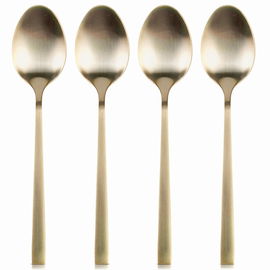 4x Łyżeczki Złote Do Herbaty Kawy Deserów Małe Łyżki Zestaw Łyżeczek