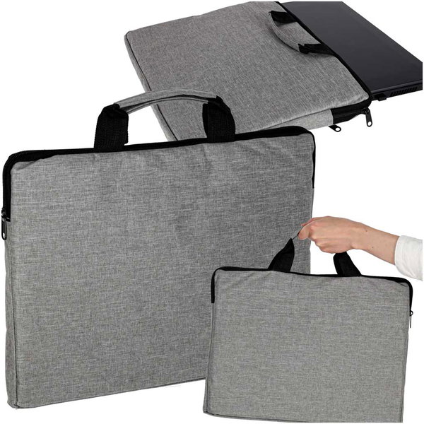 Torba na Laptopa 15,6 Cala Szara Etui Pokrowiec Biznesowy Teczka do Ręki