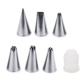 6x Tylki Cukiernicze Stalowa Końcówka do Dekoracji Dekorator + Adapter