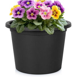Doniczka Ogrodowa Donica Zewnętrzna Plastikowa Okrągła Czarna 27,5x19,5 cm