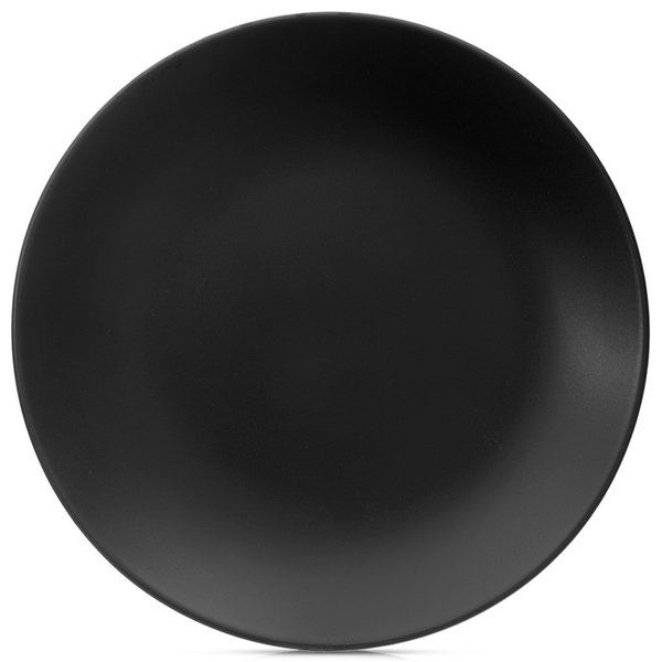 Talerz Obiadowy Duży Płytki Płaski na Obiad Ceramiczny Czarny 27 cm
