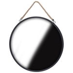 Lustro Koło Ścienne Okrągłe Czarne w Metalowej Ramie na Ścianę Loft 41 cm
