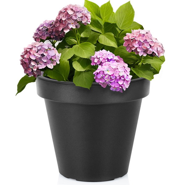Duża Doniczka Ogrodowa Donica Zewnętrzna Plastikowa Okrągła Czarna 29x26 cm