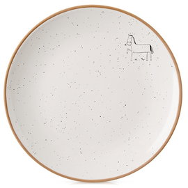 Talerz Deserowy Płytki Mały na Ciasto Deser Ceramiczny Beżowy Kremowy 20 cm