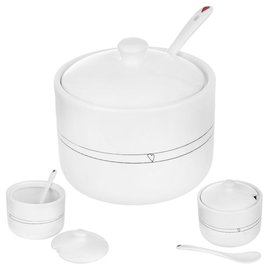 Cukierniczka Ceramiczna Cukiernica Pojemnik na Cukier Biała 300 ml