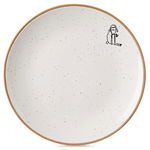 Talerz Deserowy Płytki Mały na Ciasto Deser Ceramiczny Beżowy Kremowy 20 cm