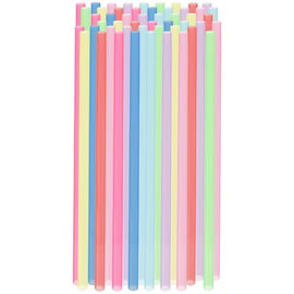 50x Kolorowe Słomki do Napojów Drinków Plastikowe Wielorazowe Proste