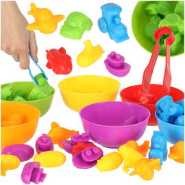 Sorter Montessori Pojazdy Edukacyjne do Nauki Liczenia Kolorów Zestaw 36 el