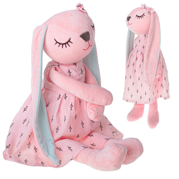 Królik z Długimi Uszami Pluszowy Różowy Maskotka Przytulanka 52 cm Tuliś