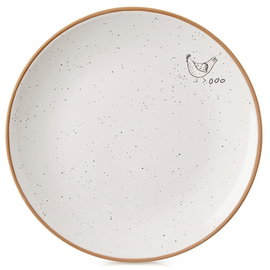 Talerz Deserowy Płytki Mały na Ciasto Deser Ceramiczny Beżowy Kremowy 20 cm