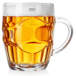 Kufel do Piwa Duży Szklany Szklanka z Uchwytem z Grubego Szkła 500 ml 0,5L