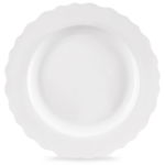 Talerz Obiadowy Płytki Płaski Duży Porcelanowy Biały Klasyczny 24,5 cm