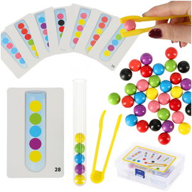 Układanka Edukacyjna Sorter Montessori Kulki Nauka Liczenia Kolorów 66 el.