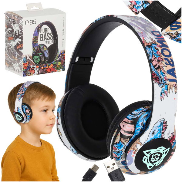 Słuchawki Bezprzewodowe Nauszne Gamingowe Bluetooth z Mikrofonem Składane