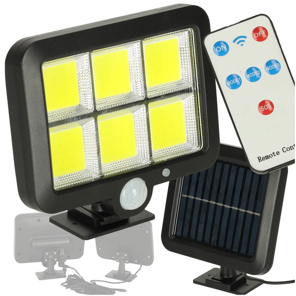Lampa Solarna Zewnętrzna 120 LED Ogrodowa z Czujnikiem Ruchu i Zmierzchu
