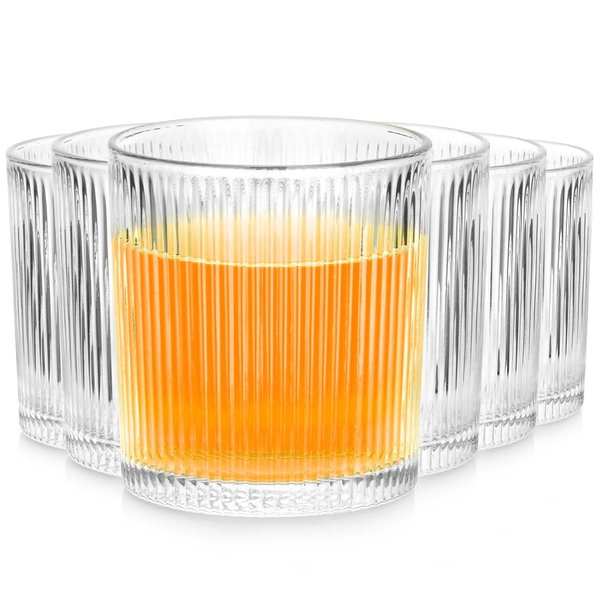 6x Szklanki Ryflowane do Napojów Wody Drinków Zestaw Komplet Szklanek 310ml