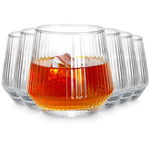 6x Szklanki Ryflowane do Napojów Wody Drinków Zestaw Komplet Szklanek 350ml