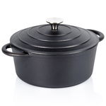 Garnek Żeliwny z Pokrywką Kociołek Brytfanka Brytfanna Okrągła 22 cm 2,6L