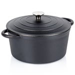 Garnek Żeliwny z Pokrywką Kociołek Brytfanka Brytfanna Okrągła 24 cm 3,9L