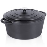 Garnek Żeliwny z Pokrywką Kociołek Brytfanka Brytfanna Okrągła 28 cm 5,9L