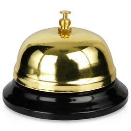 Dzwonek Recepcyjny Stołowy Barowy Barmański Ręczny Metalowy Złoty