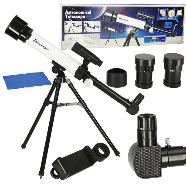 Teleskop Astronomiczny dla Dzieci Edukacyjny Luneta Statyw Obiektywy Uchwyt