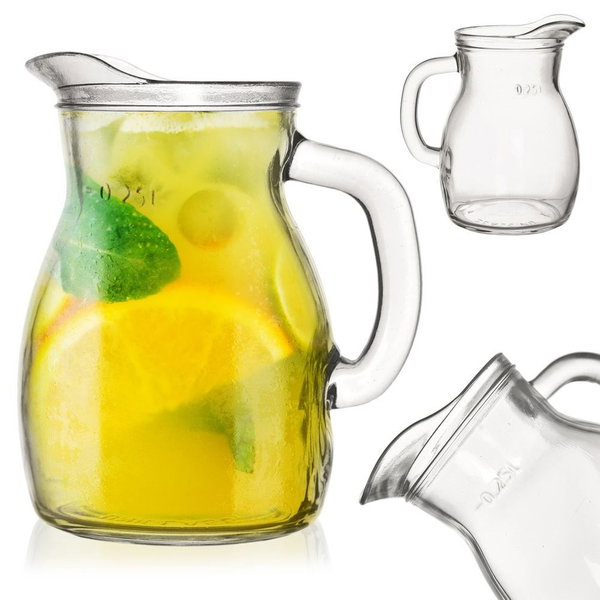 Dzbanek na Napoje Wodę Sok Lemoniadę do Napojów Szklany Karafka Wino 0,25L