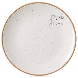 Talerz Deserowy Płytki Mały na Ciasto Deser Ceramiczny Beżowy Kremowy 20 cm