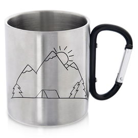 Kubek Turystyczny Piknikowy Wędkarski Harcerski Stalowy z Karabińczykiem