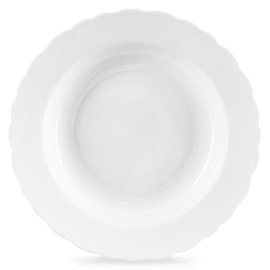 Talerz Obiadowy Głęboki na Zupę Porcelanowy Biały Klasyczny 24 cm 350 ml