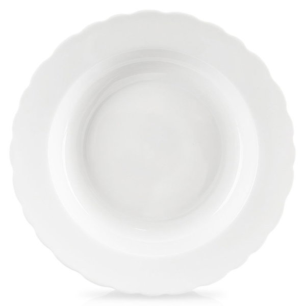 Talerz Obiadowy Głęboki na Zupę Porcelanowy Biały Klasyczny 24 cm 350 ml