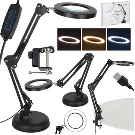 Lampka Biurkowa Szkolna Nocna na Biurko Lampa LED 2w1 Regulowana Uchwyt