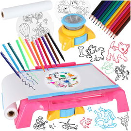 Edukacyjny Stolik Projektor Rzutnik do Rysowania dla Dzieci + Akcesoria