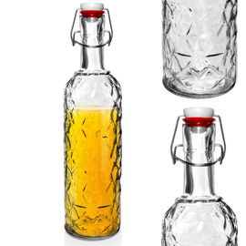 Butelka Szklana z Korkiem Klipsem na Wino Nalewkę Likier Syrop Sok 1,1L