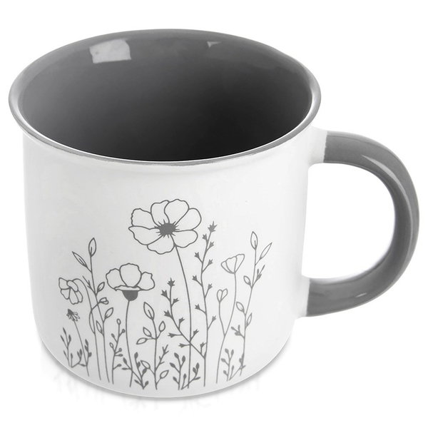 Kubek Porcelanowy na Napoje Ciepłe Zimne do Picia Kawy Herbaty Ziół 400 ml