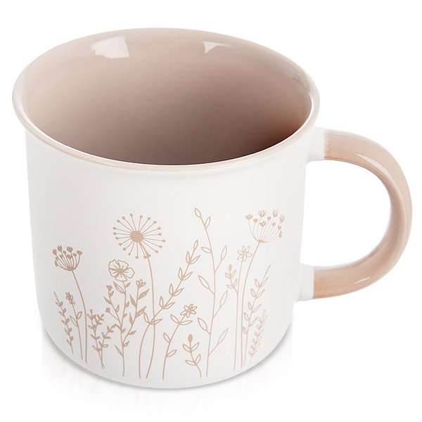 Kubek Porcelanowy na Napoje Ciepłe Zimne do Picia Kawy Herbaty Ziół 400 ml