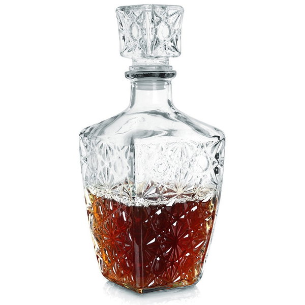 Karafka Szklana Butelka z Korkiem na Whisky Brandy Alkohol Prezent 830 ml