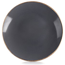 Talerz Obiadowy Duży Płytki Płaski na Obiad Ceramiczny Szary 27 cm