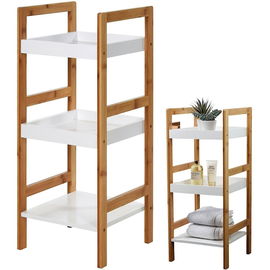 Regał Łazienkowy Bambusowy 3-poziomowy Piętrowy Półka na Kosmetyki Ręczniki